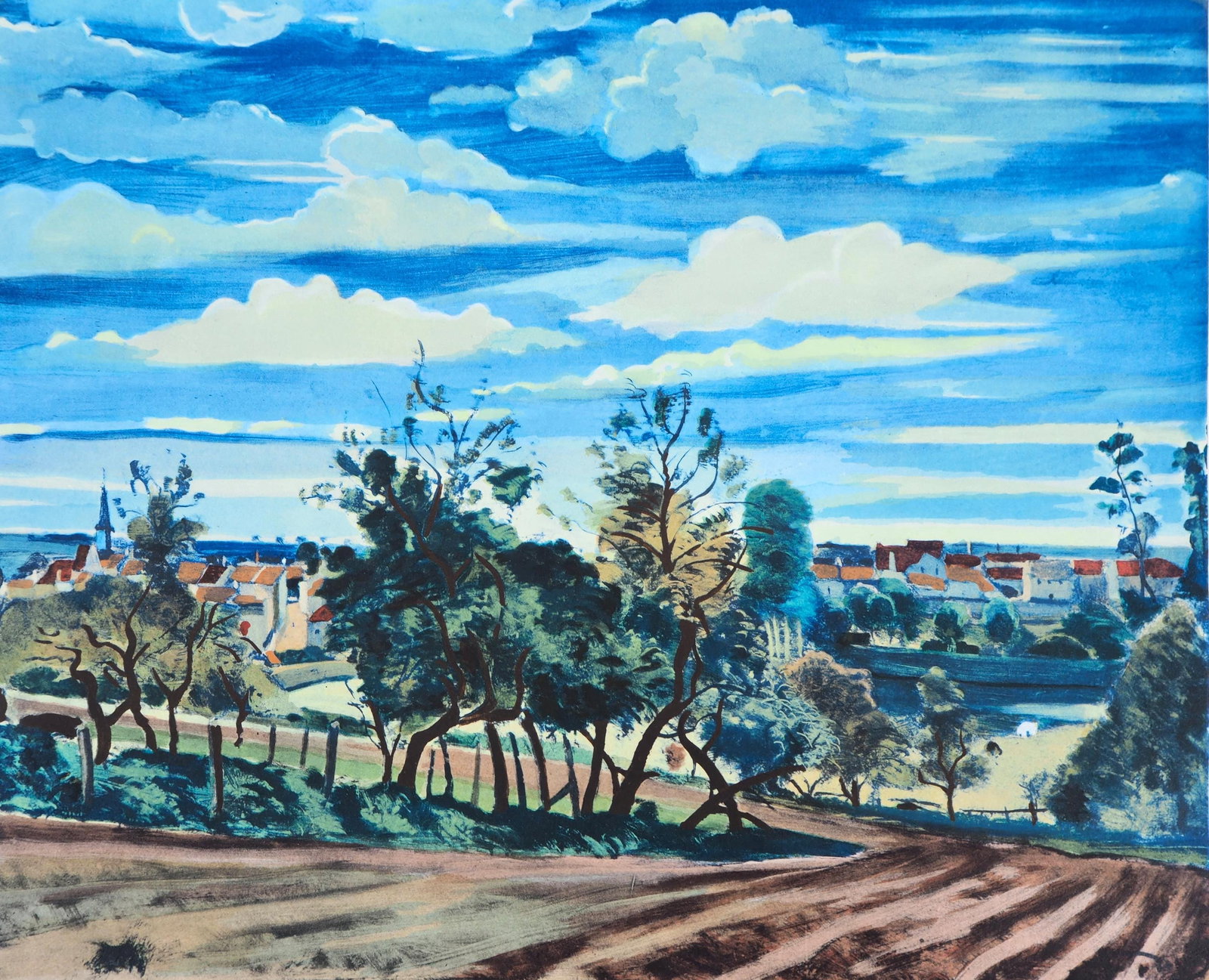 Andr Derain Lithograph Pochoir Paysage Ousson 1880 1954: Andr Derain Lithograph Pochoir Paysage Ousson 1880 1954 Item Specifics: Paper Size: 20 x 23.75 inches. Inscription: Signed in the plate and unnumbered, as issued. Condition: Very good/excellent, consi