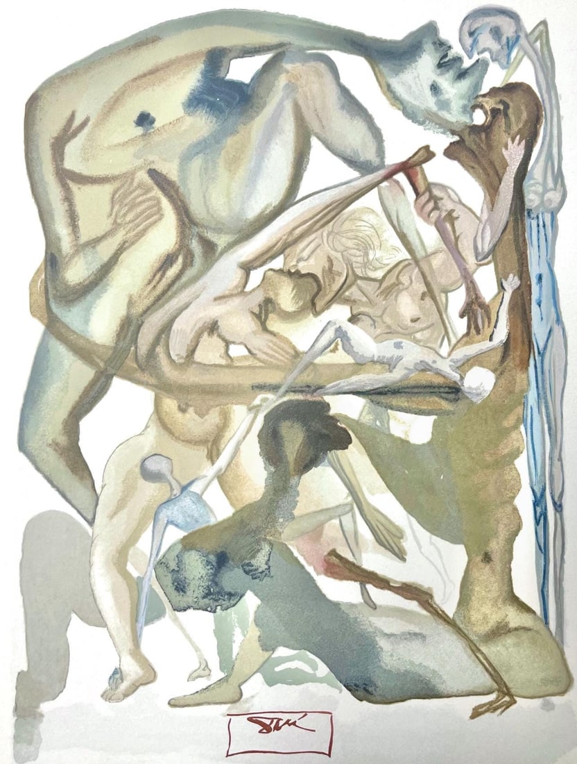 Salvador Dali, Hlle XI (Michler/ Lpsinger 1039-1138; Field 189-200), Die Gttliche Komdie, Signed,: Salvador Dali, Hlle XI (Michler/ Lpsinger 1039-1138; Field 189-200), Die Gttliche Komdie, Signed, Item Specifics: Paper size: 13 x 10.375 inches. Inscription: Signed in the block, and unnumbered, as i