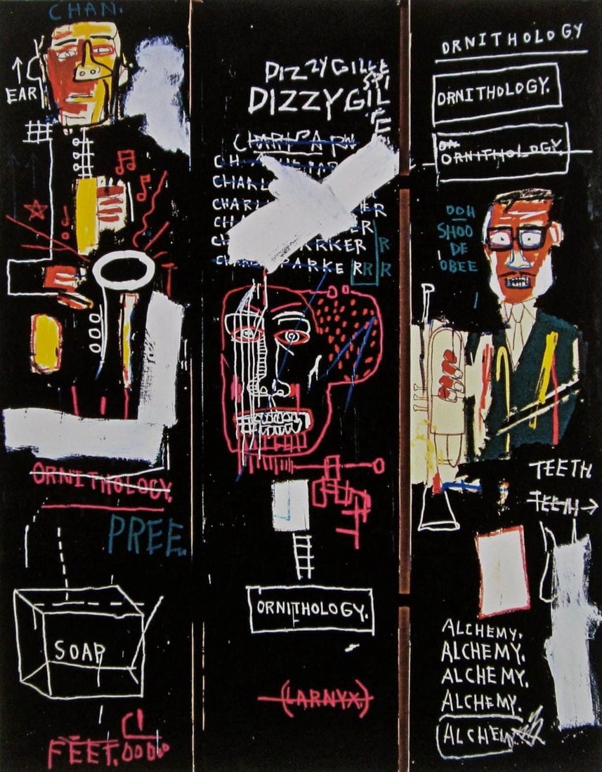 Basquiat Official Pigment Print Archival Horn Players Jean-Michel: Basquiat Official Pigment Print Archival Horn Players Jean-Michel Item Specifics: Paper Size: 24 x 18 inches. Inscription: Unsigned and unnumbered, as issued. Condition: Excellent. Notes: Licensed by 