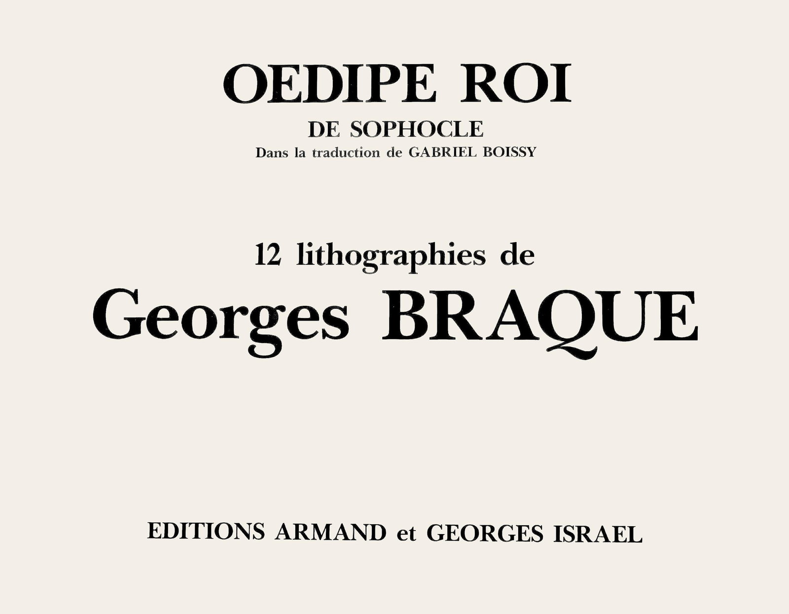 Georges Braque, Composition, dipe roi de Sophocle, Lithograph - 7