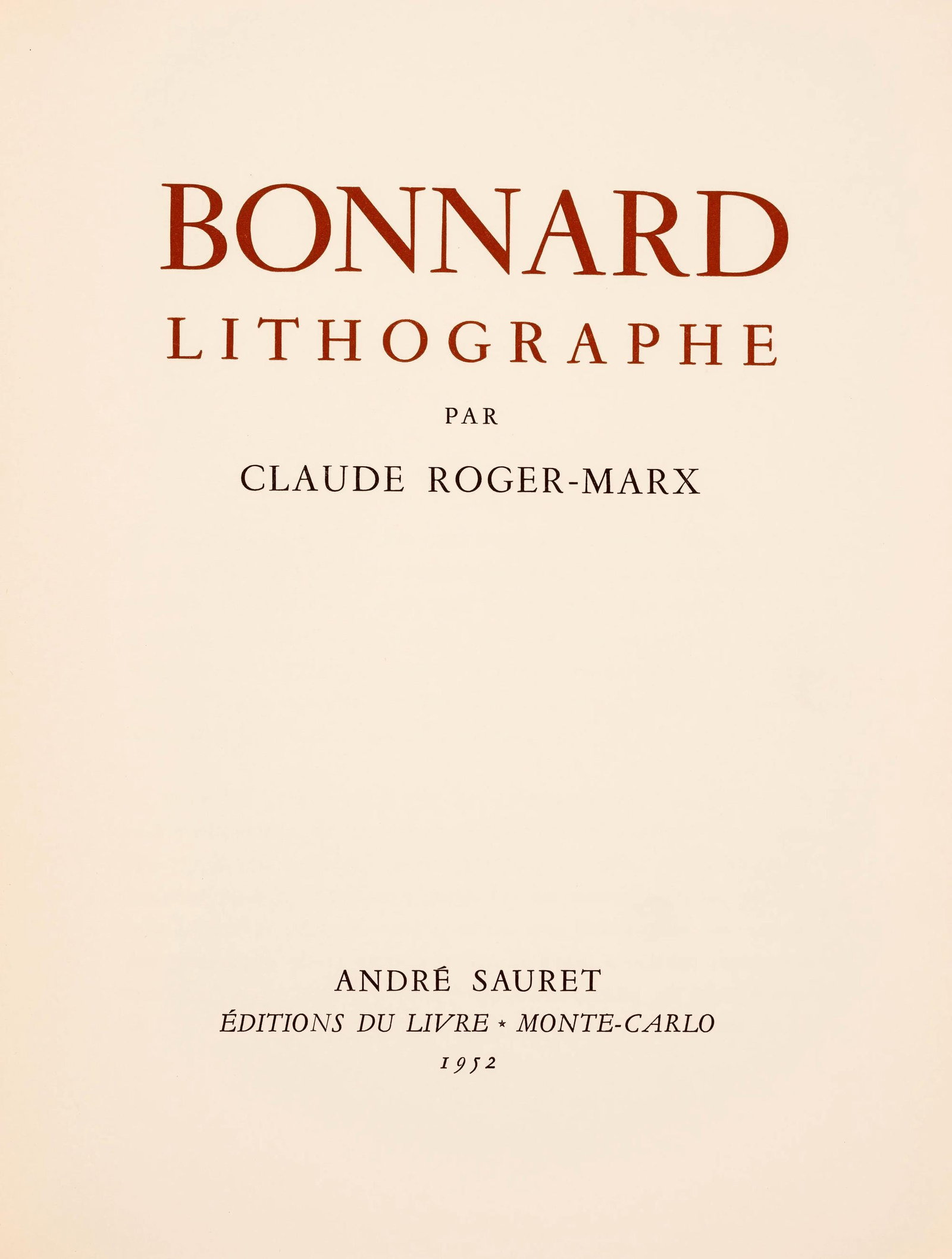 Bonnard Couverture Pierre Lithograph - 6