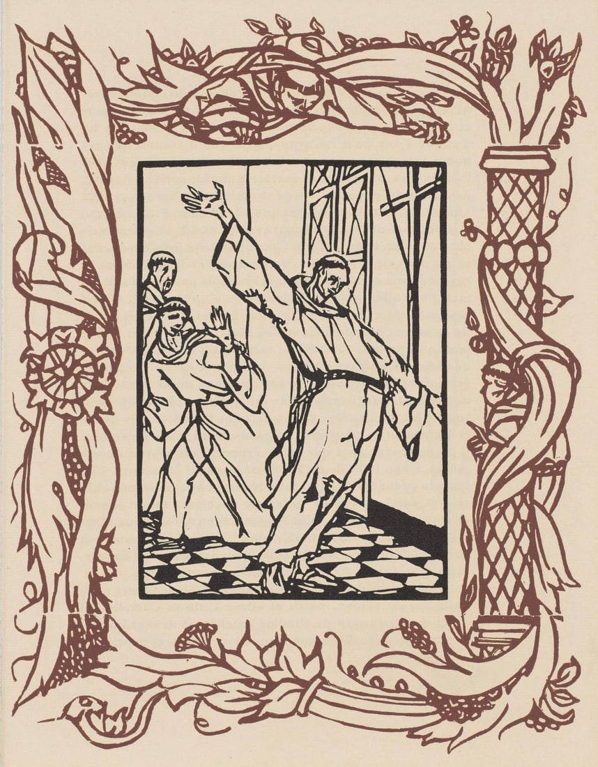 Les Petites Fleurs de St. Franoise Woodcut mile Bernard Composition Morane No. 100: Les Petites Fleurs de St. Franoise Woodcut mile Bernard Composition Morane No. 100 Item Specifics: Paper size: 12.8125 x 9.8125 inches. Excellent condition. Unsigned and unnumbered, as issued. Notes: 