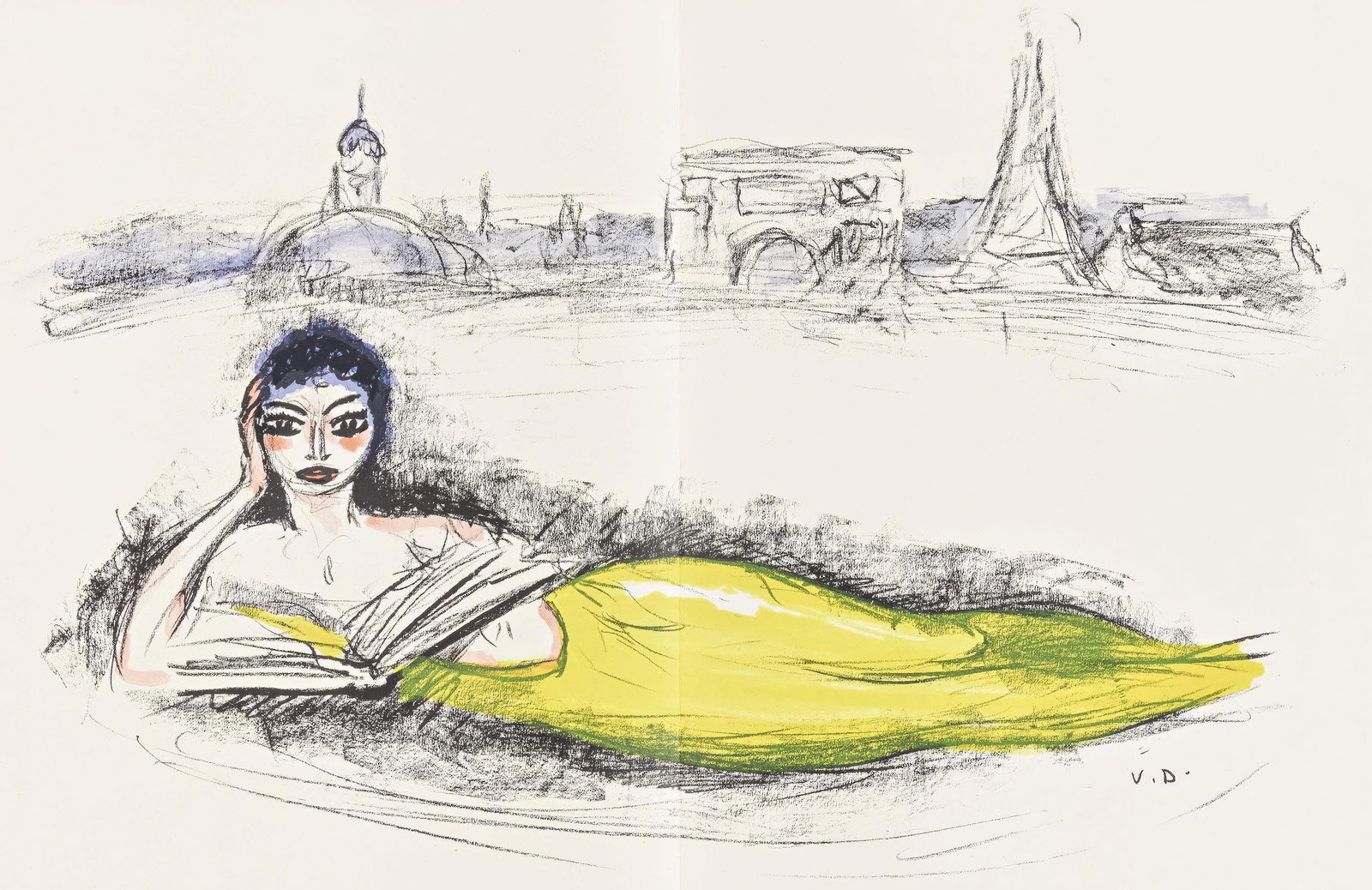 Kees Van Dongen Seine Views Of Paris Lithograph 1963 (1 of 7)