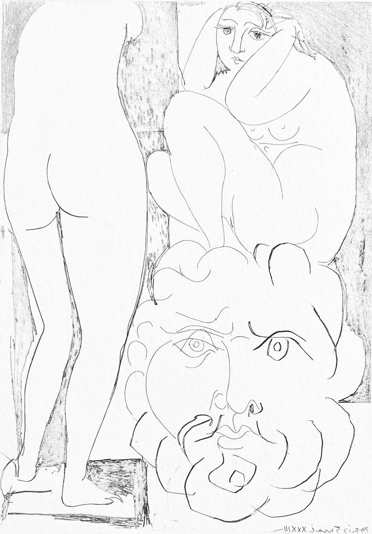 Pablo Picasso, Femme Songeuse et Inquite dans L'atelier de Sculpture, Suite Vollard, Fac-simile: Pablo Picasso, Femme Songeuse et Inquite dans L'atelier de Sculpture, Suite Vollard, Fac-simile Item Specifics: Paper size: 18 x 12.75 inches. Inscription: Fac-simile signed and hand numbered, as issu