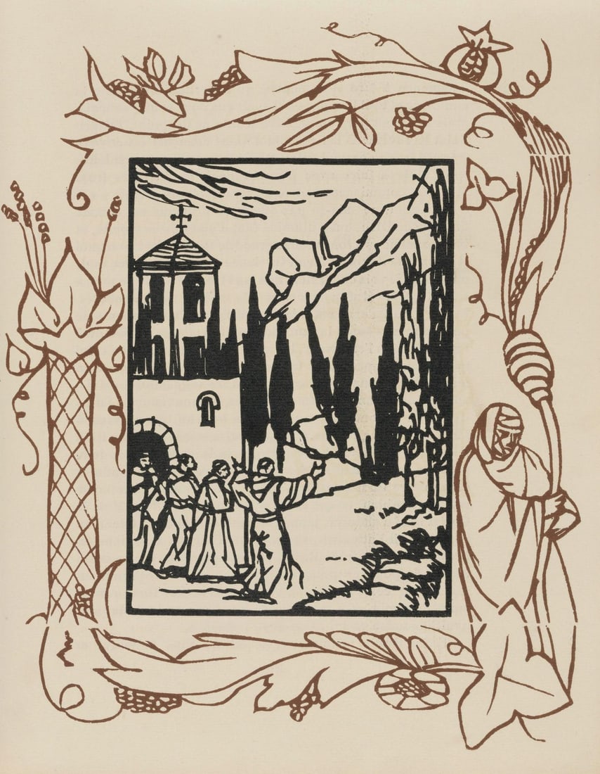 Les Petites Fleurs de St. Franoise Woodcut mile Bernard Composition Morane No. 100: Les Petites Fleurs de St. Franoise Woodcut mile Bernard Composition Morane No. 100 Item Specifics: Paper size: 12.8125 x 9.8125 inches. Excellent condition. Unsigned and unnumbered, as issued. Notes: 
