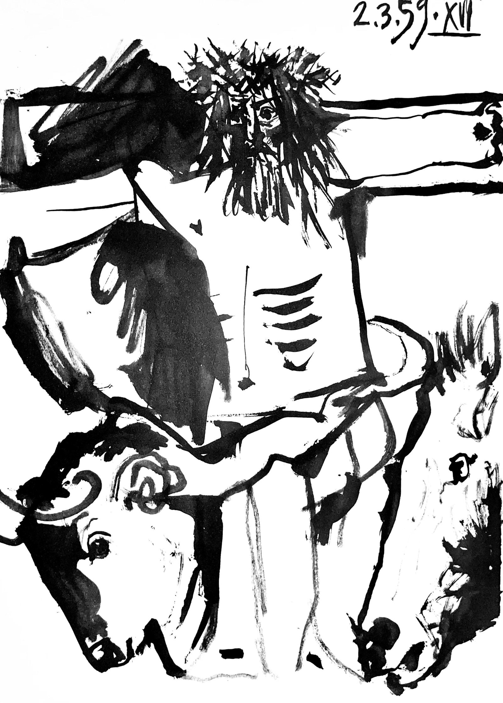 Pablo Picasso, Composition (Bloch 1276; Czwiklitzer 23), Toros y Toreros, Lithograph (1 of 7)