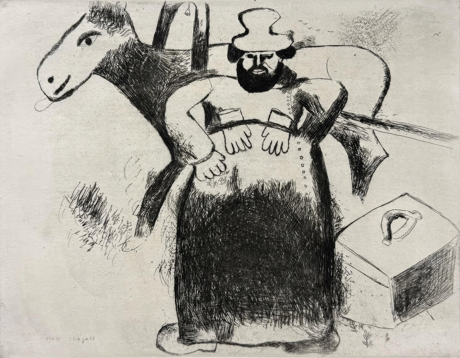 Marc Chagall, Selifane the Coachman, from Dead Souls, Etching, 19231927 (1 of 7)