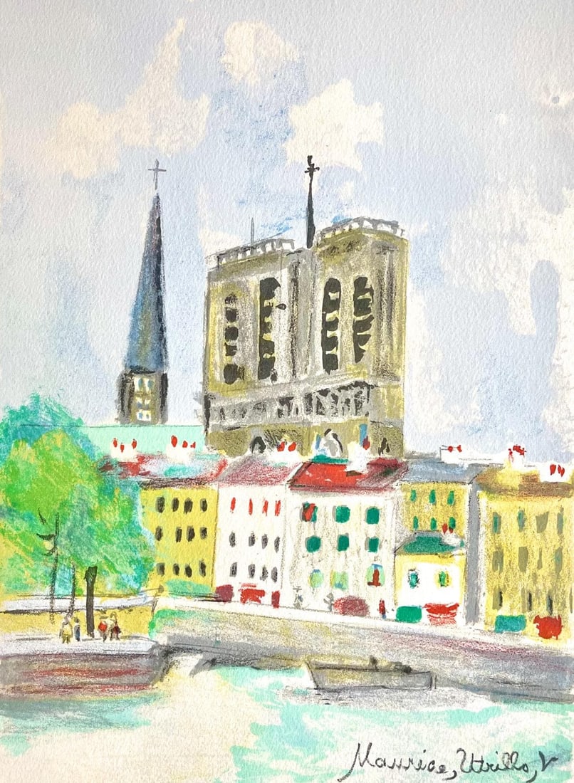 Maurice Utrillo, Notre-Dame (La Cit), Paris Capitale, Lithograph: Maurice Utrillo, Notre-Dame (La Cit), Paris Capitale, Lithograph Item Specifics: Paper size: 16.93 x 12.99 inches. Excellent condition. Unsigned and unnumbered, as issued. Notes: From the folio, Paris