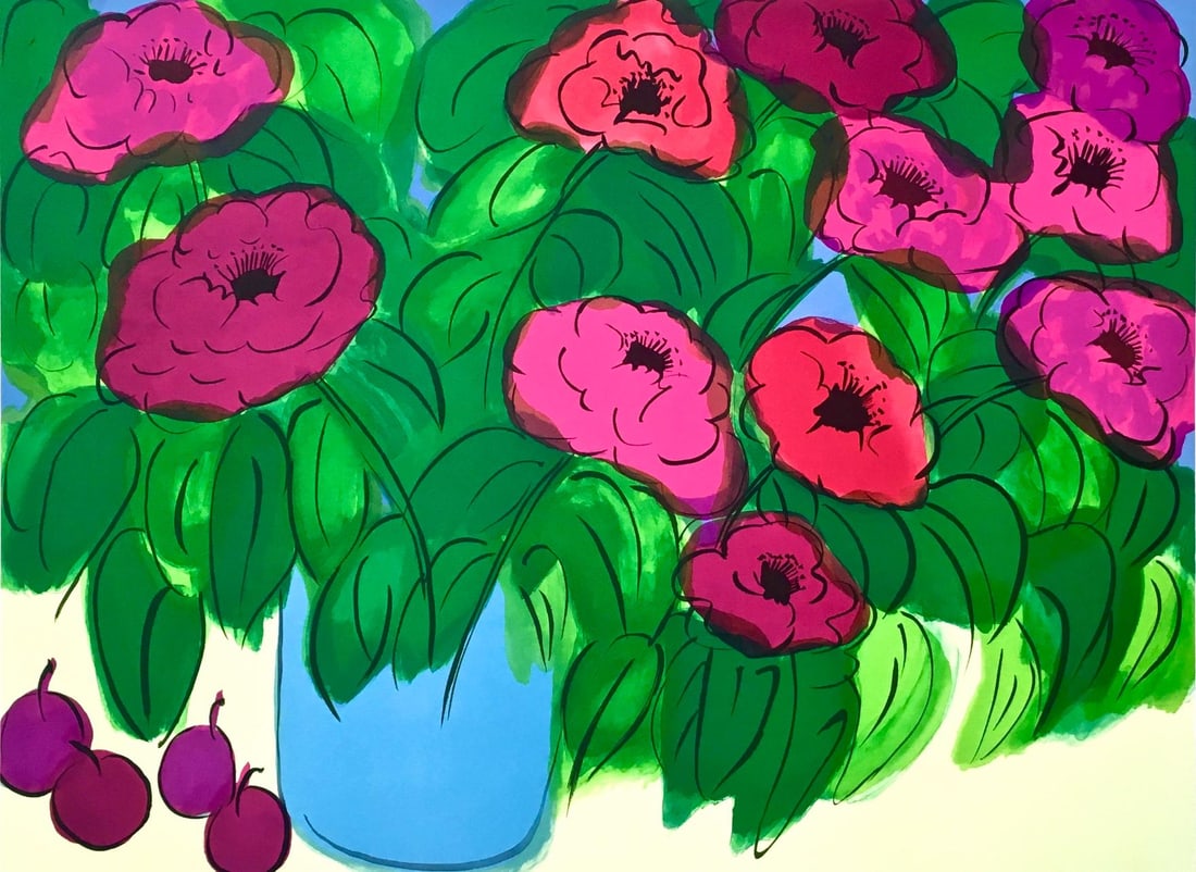 Lithograph Flowers by Walasse Ting: Lithograph Flowers by Walasse Ting Item Specifics: Paper size: 22 x 30 inches. Excellent condition. Inscription: Hand signed and numbered, as issued. Notes: Published and printed in an edition of CC, 