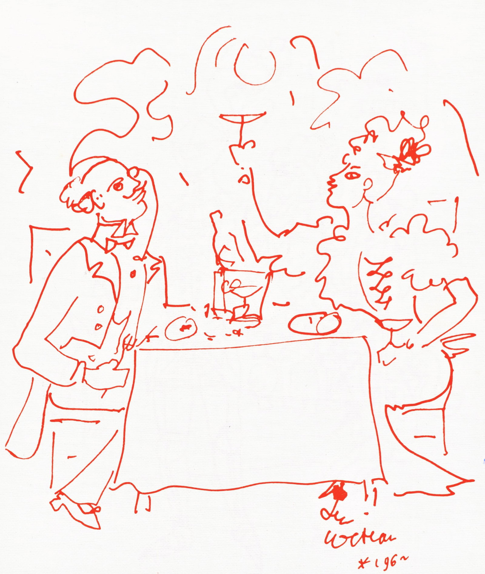 Jean Cocteau, Untitled, from Recipes for a Friend, illustrations by Jean Cocteau, Lithograph, 1964 (1 of 7)