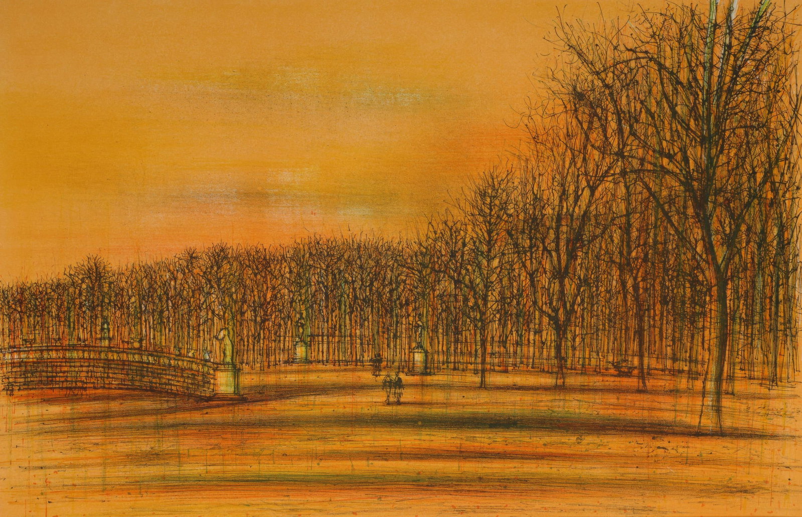 Carzou Jean views Paris of Tuileries Lithograph 1963 (1 of 6)