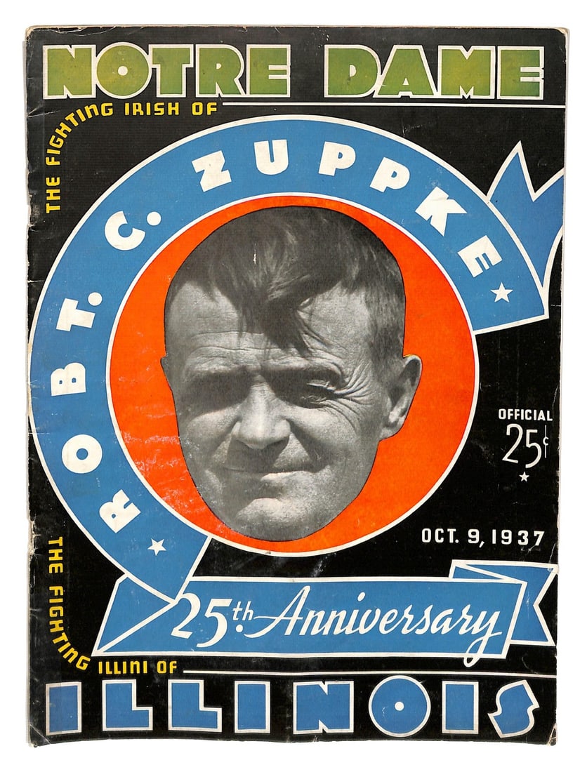 10/ 9/ 1937 Notre Dame vs. Illinois College Football Game Program 185902: 10/ 9/ 1937 Notre Dame vs. Illinois College Football Game Program 185902 Original 1937 Notre Dame vs. Illinois College Football Game Program, featuring the historic matchup between two iconic teams, n
