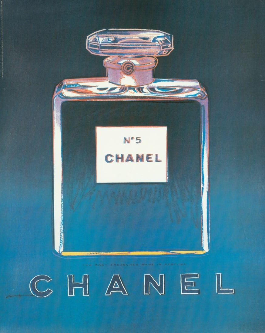 Warhol Original 1997 Blue Chanel N5 On Linen Blue 18.75x27 In: Warhol Original 1997 Blue Chanel N5 On Linen Blue 18.75x27 In Item Specifics: Artist: Andy Warhol Size: 18.75x27 Inches Date Of Creation: 1990-1999 Title: CHANEL Material: Canvas Paper Original/Licens