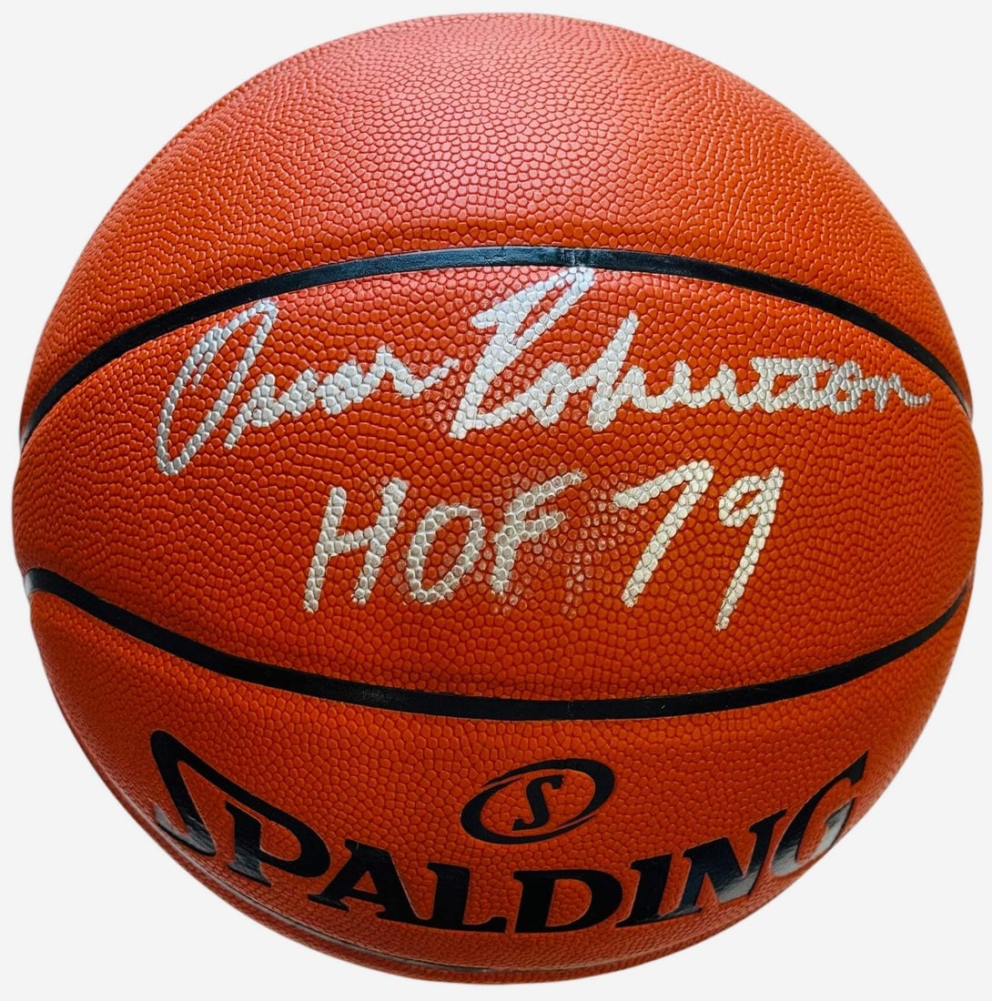 HOF 79 Oscar Robertson Autographed Spalding Basketball (1 of 2)