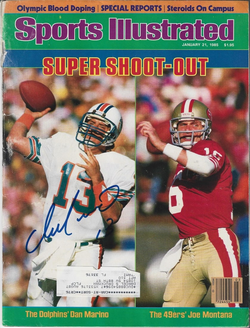 Marino Dan 1985 Beckett Autographed Sports Illustrated Magazine (1 of 1)