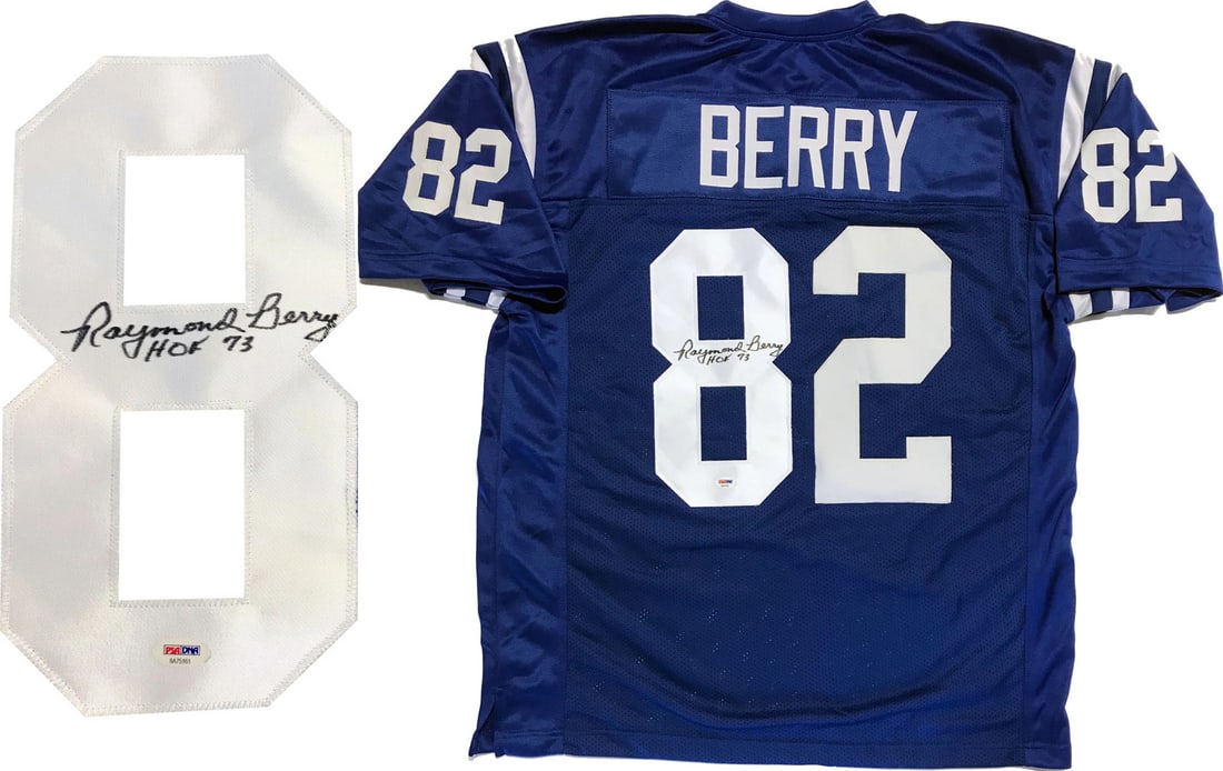 Raymond Berry "HOF 73" Autographed Baltimore Colts Jersey (PSA) (1 of 4)