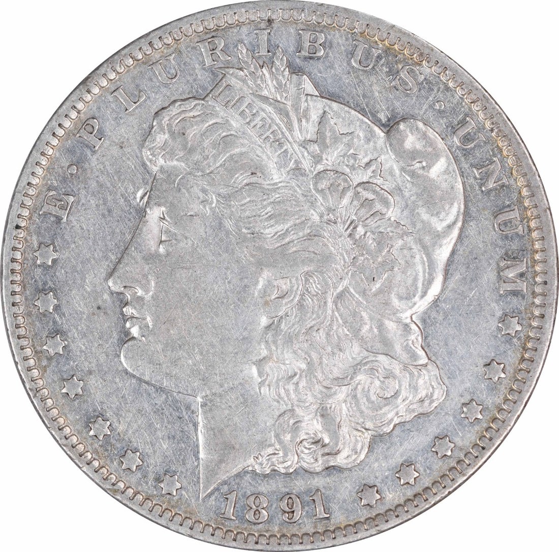 Morgan Silver Dollar EF 1891 CC Uncertified: Morgan Silver Dollar EF 1891 CC Uncertified EF 1891 CC Uncertified Morgan Silver Dollar - A Rare Circulated Coin from Carson City. This circulated 1891 CC Morgan silver dollar features a striking EF g
