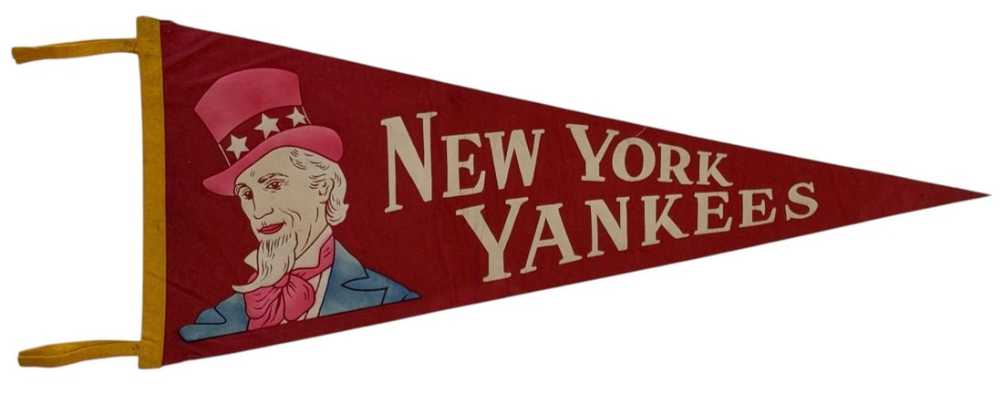 1950's New York Yankees Uncle Sam Large Vintage Pennant Banner (1 of 1)