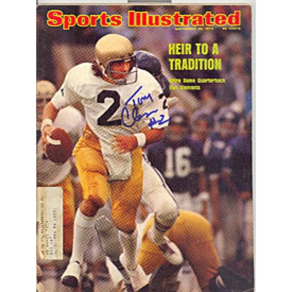 Sports Illustrated Tom Clements Notre Dame September 30: Sports Illustrated Tom Clements Notre Dame September 30 Sports Illustrated's iconic September 30, 1974 issue features Tom Clements, the Notre Dame quarterback, on its cover. This vintage magazine show