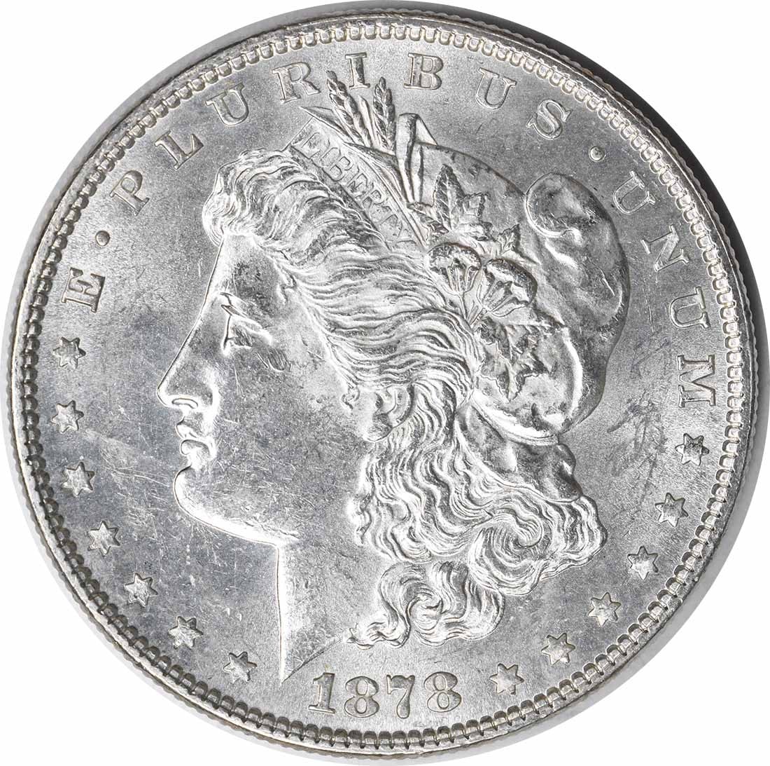 1878 Morgan Silver Dollar 7TF Reverse of 1878 Choice BU Uncertified: 1878 Morgan Silver Dollar 7TF Reverse of 1878 Choice BU Uncertified Choice BU Uncertified 1878 Morgan Silver Dollar features a rare reverse design, making it a standout among circulated coins. This un