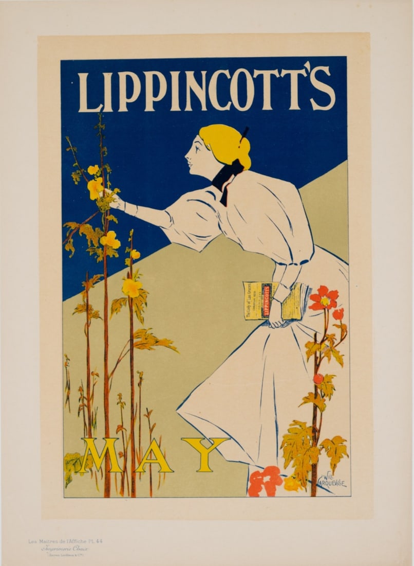 Original Vintage Poster Lippincott'S By Carqueville For Affiches Etrangeres 1897 (1 of 3)