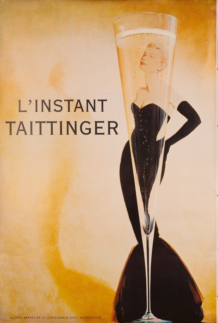 Original Linstant Taittinger 1980 Large Grace Kelly Cath Deneuve Champagne: Original Linstant Taittinger 1980 Large Grace Kelly Cath Deneuve Champagne Item Specifics: Artist: ANON Unit Of Sale: Single Piece Size: Large Date Of Creation: 1970-1989 Title: L"INSTANT TAITINGER Ma