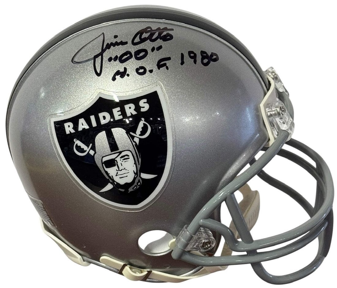 Jim Otto Autographed Oakland Raiders Mini Helmet (Tristar) (1 of 2)