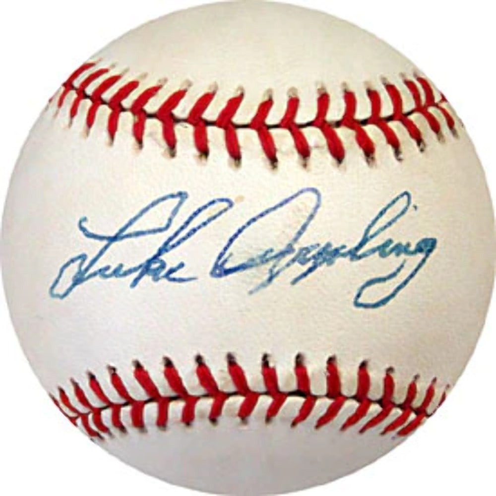 Luke Appling Autographed Official Major League Baseball: Luke Appling Autographed Official Major League Baseball Signed in blue ink across the sweet spot, this official Major League Baseball bears the mark of Luke Appling's autograph. The ball itself is an 