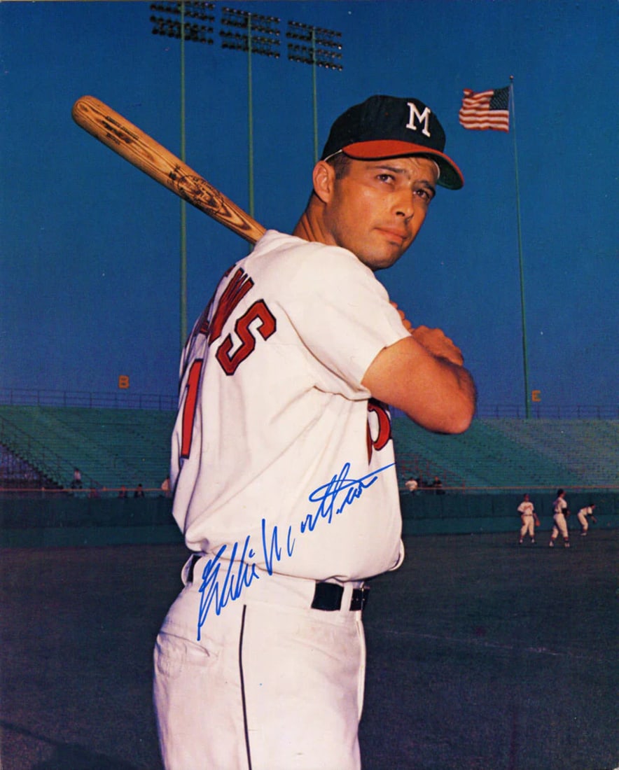 Eddie Mathews Autographed 8x10 Bat Photo (1 of 1)