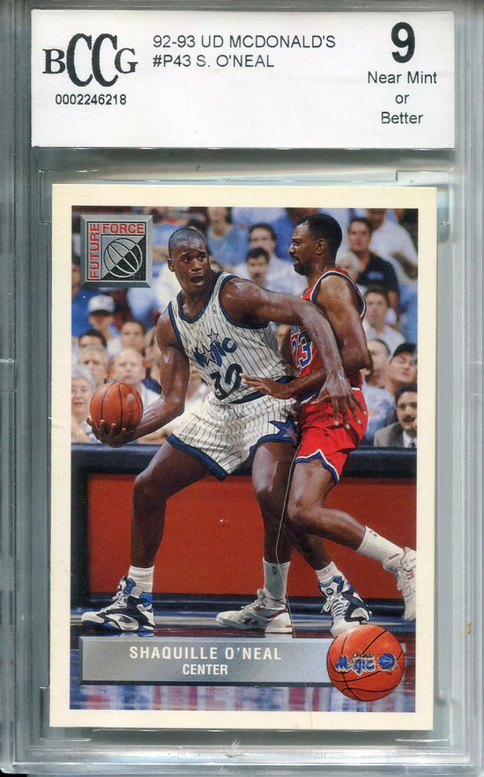 Shaquille O'Neal 1992-93 Upper Deck Rookie Card #P43 (BCCG) Graded NM 9 (1 of 2)