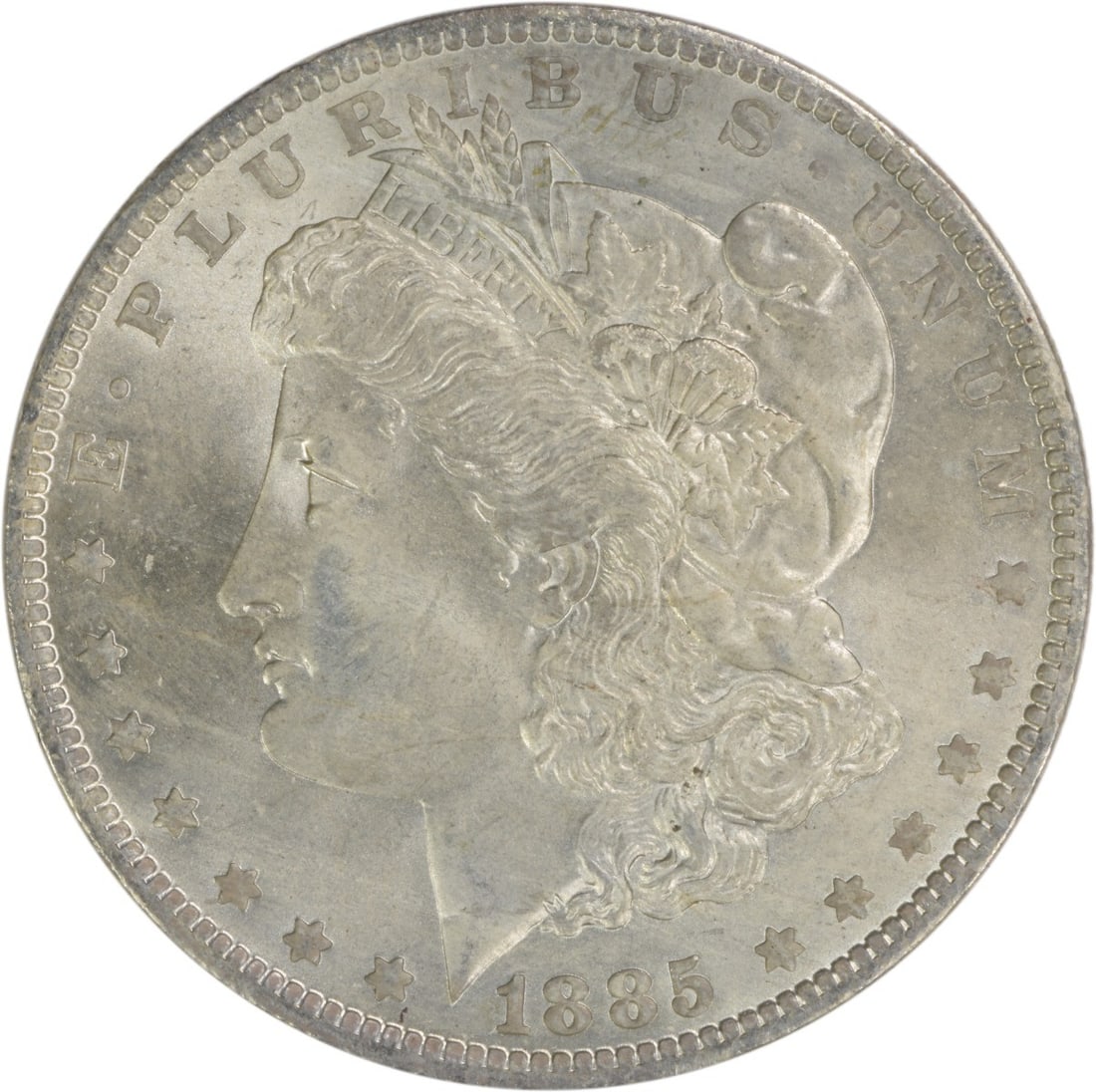 Morgan Silver Dollar 1885 Choice BU Uncertified: Morgan Silver Dollar 1885 Choice BU Uncertified Choice BU Uncertified Morgan Silver Dollar 1885, a high-grade example of the iconic $1 coin from the esteemed O Mint. This beautifully preserved uncircu