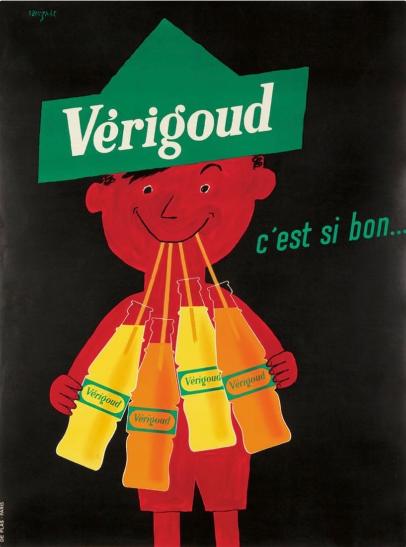 Verigoud 1955 By Raymond Savignac Original Vintage French Drinks Poster On Linen (1 of 1)