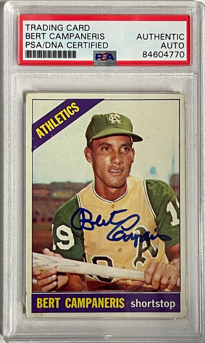Bert Campaneris Autographed 1966 Topps Card #175 (PSA) (1 of 2)