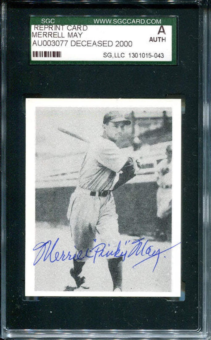 Merrell May Autographed 1988 Reprint Card (1 of 1)