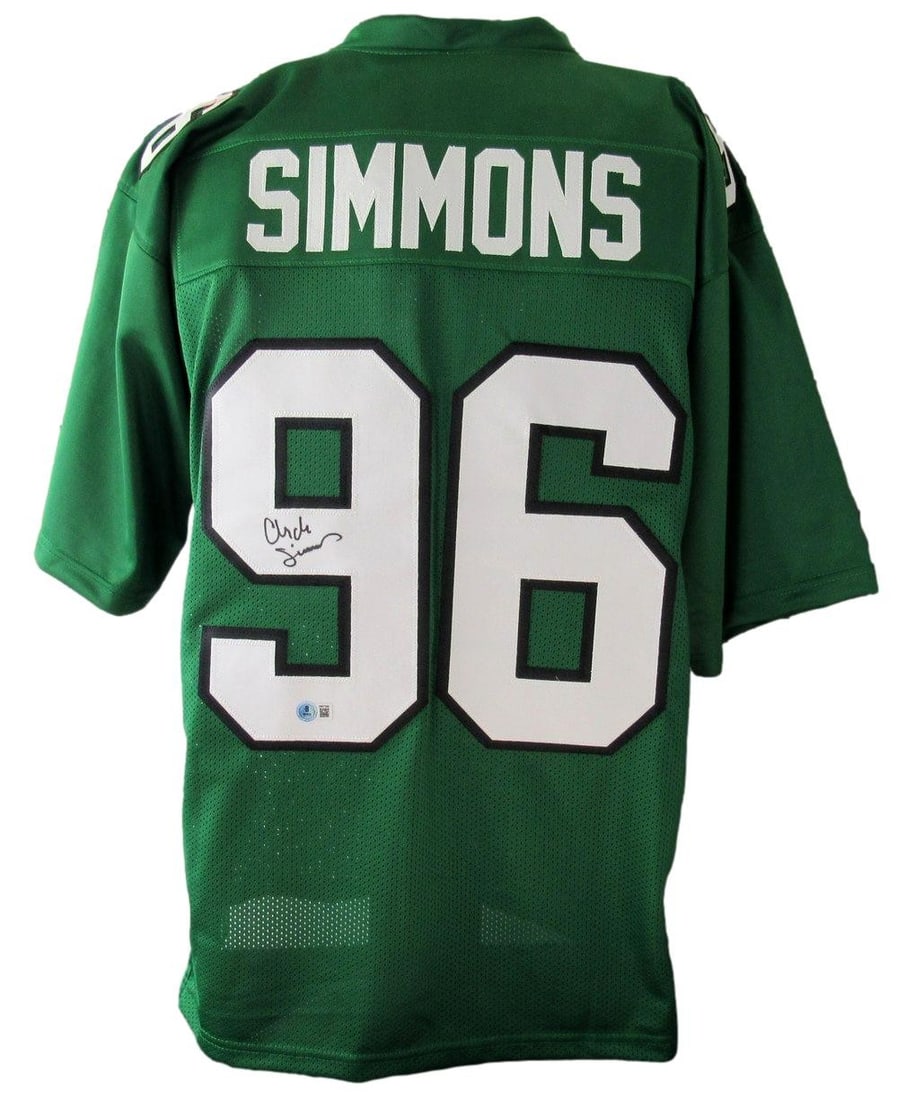 Autographed Eagles Football Custom Signed By Clyde Simmons Beckett 208845: Autographed Eagles Football Custom Signed By Clyde Simmons Beckett 208845 Item Specifics: Autograph Authentication: Beckett Authentication Services (BAS) Original/Reprint: Original Product: Jersey Sig