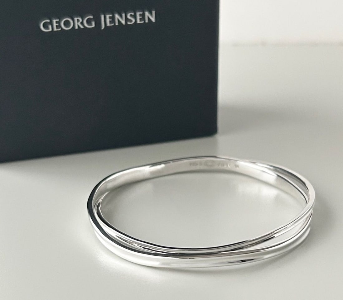 Sterling Silver Double Bangle M 618B Georg Jensen Marcia (1 of 10)