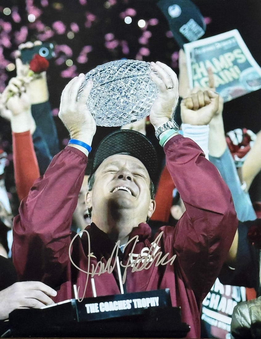 Jimbo Fisher Autographed 11x14 Florida State Photo: Jimbo Fisher Autographed 11x14 Florida State Photo Jimbo Fisher's silver sharpie signature adds a touch of authenticity to this 11x14 photo, capturing a moment in time from his tenure as Florida State