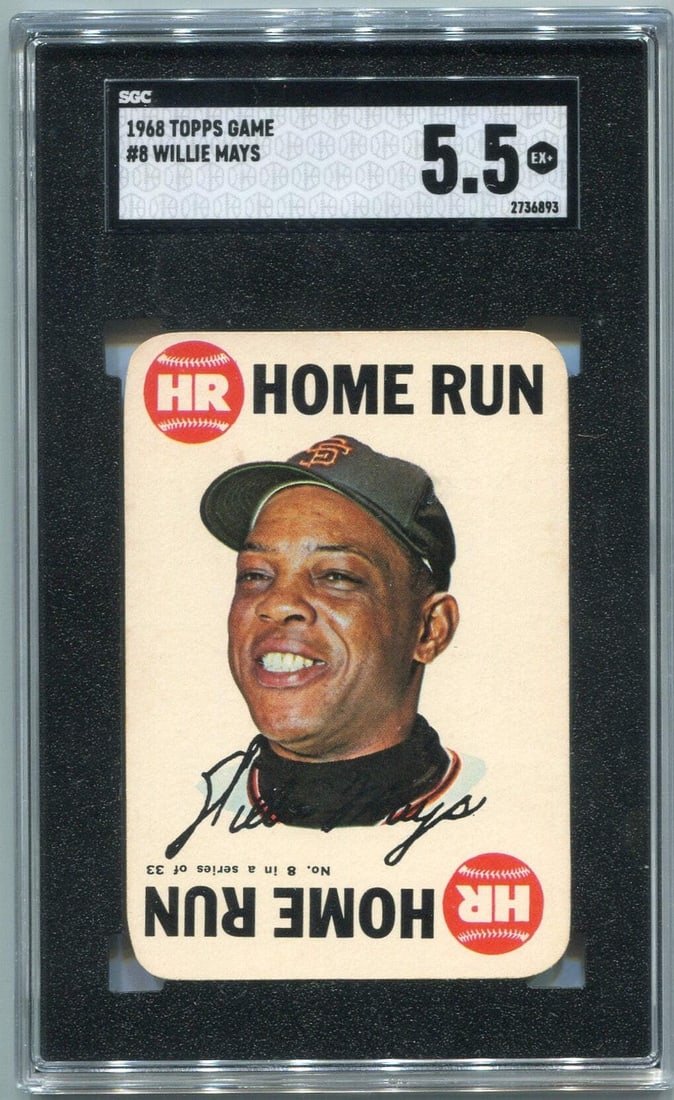 SGC Graded 5.5 Willie Mays Topps 1968 Game Card #8 (1 of 2)