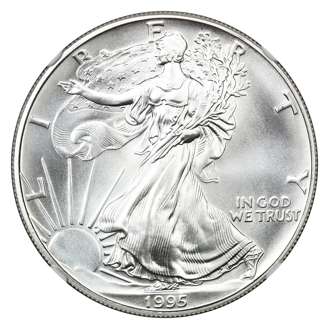 1995 $1 Silver Eagle NGC MS69 - Silver Eagles - 3
