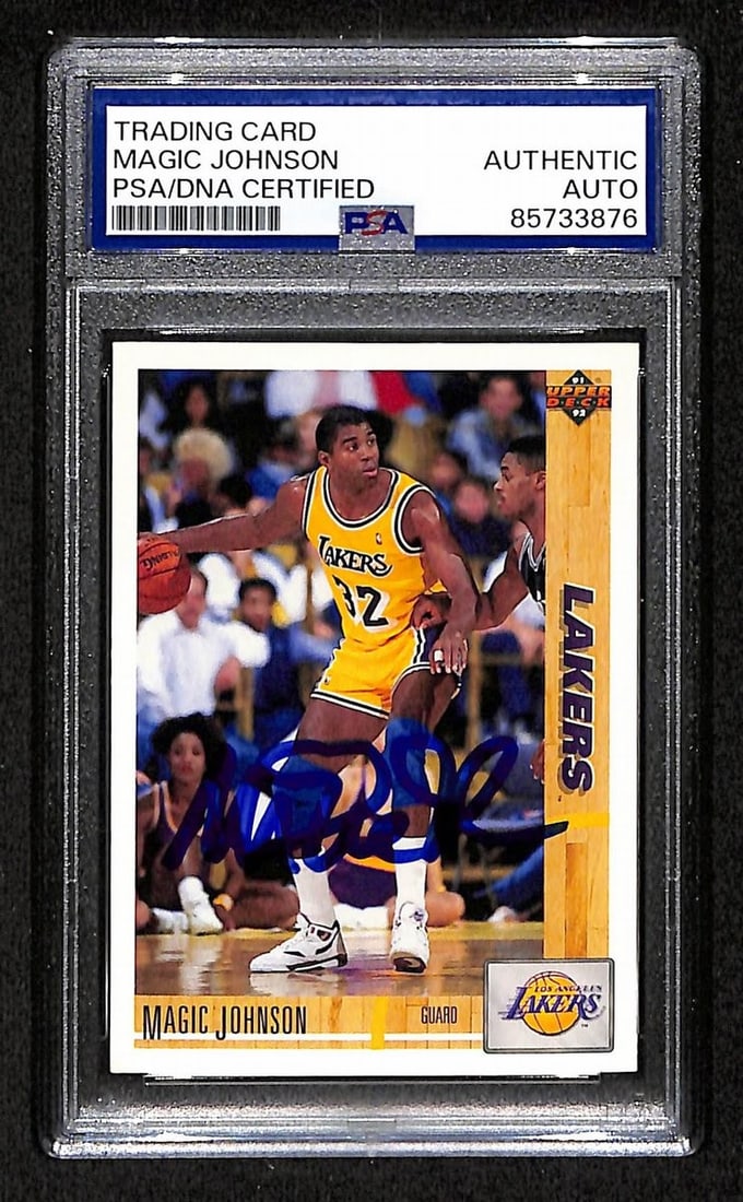 1991-92 Upper Deck Magic Johnson Signed/ Autographed Card #45 PSA/ DNA BA204438 (1 of 2)