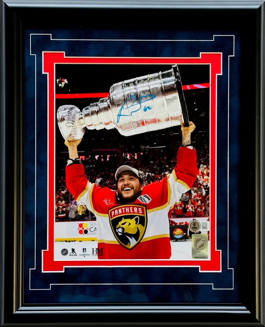 Stanley Cup Raising Brandon Montour Panthers Photo Framed 8x10 Beckett (1 of 1)