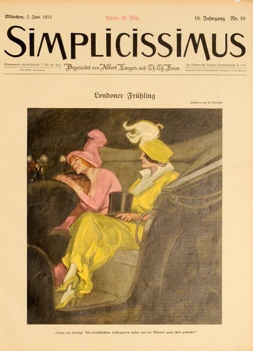 Simplicissimus 1913 By Marcello Dudovich Londoner Fruhling On Linen Original: Simplicissimus 1913 By Marcello Dudovich Londoner Fruhling On Linen Original Item Specifics: Size: Small (up to 12in.) Artist: DUDOVICH Style: Art Nouveau Date Of Creation: 1913 Year Of Production: 19