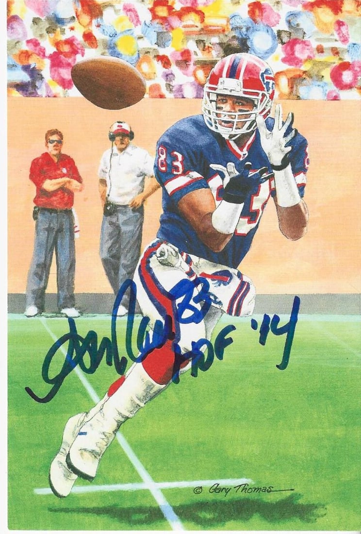 Andre Reed 2014 Hall of Fame Art Collection Autographed Picture (JSA Authenticat: Andre Reed 2014 Hall of Fame Art Collection Autographed Picture (JSA Authenticat Signed by artist in the 2014 Hall of Fame Art Collection, this autographed picture features Andre Reed. The item is JSA