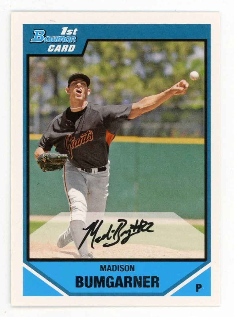 Bumgarner Madison 2007 Bowman 1st Topps Card (1 of 2)