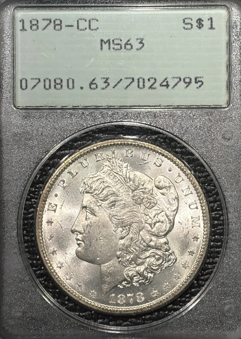 1878-CC MORGAN DOLLAR PCGS MS63 RATTLER OGH (1 of 3)