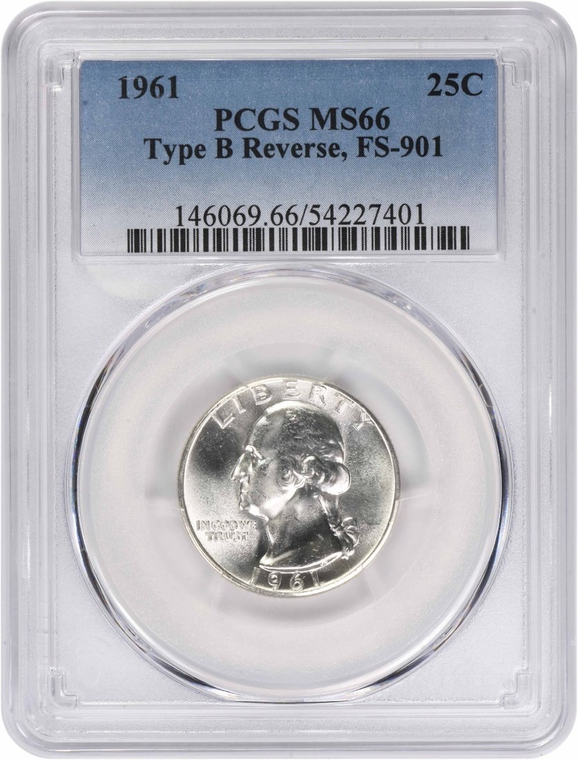 1961 Washington Quarter Type B Reverse FS-901 MS66 PCGS (1 of 1)