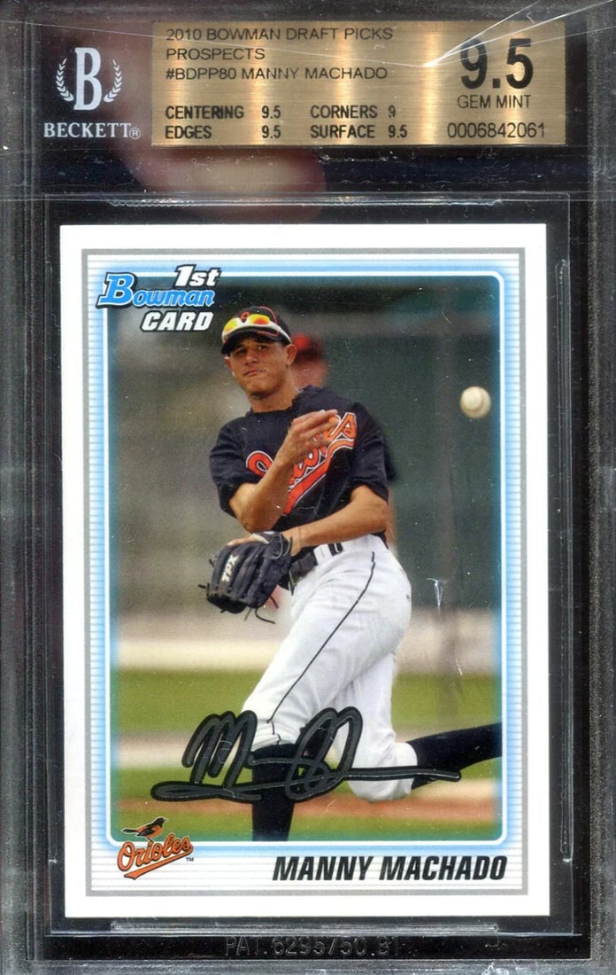 Manny Machado 2010 Bowman Prospects Card (Beckett) (1 of 1)