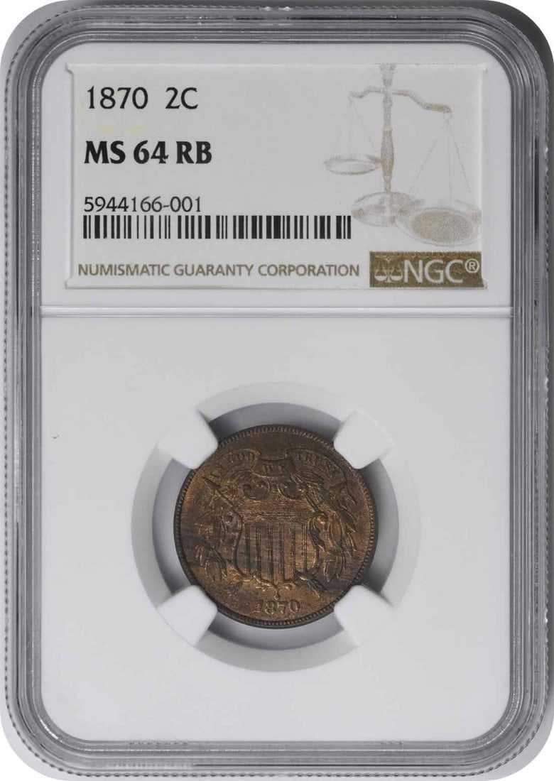 Two Cent Piece MS64RB NGC