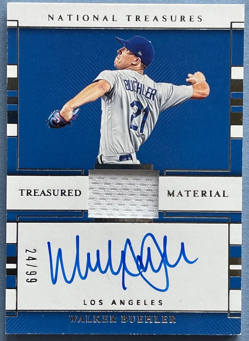 Walker Buehler Autographed 2020 National Treasures Card #24/ 99 (1 of 2)