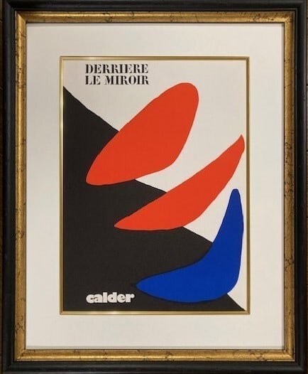 Alexander Calder Derriere le Miroir Lithograph Print 1971 Gold Leaf Framed (1 of 4)